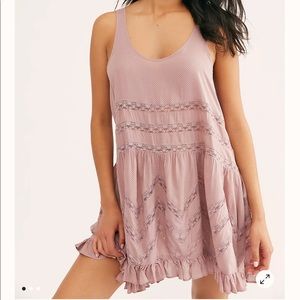 Free People Voile and Lace Trapeze Slip